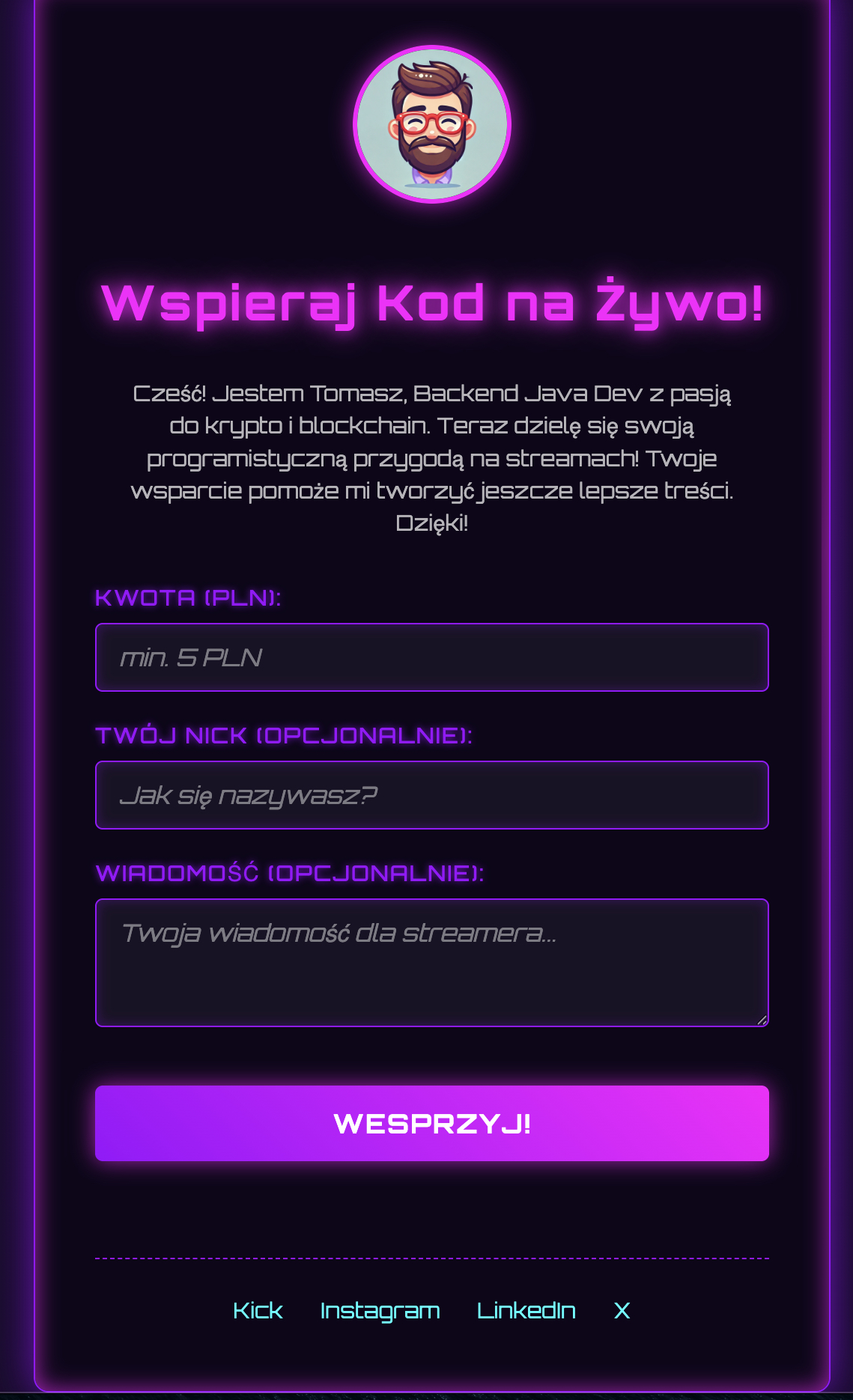 System Donacji dla Streamera